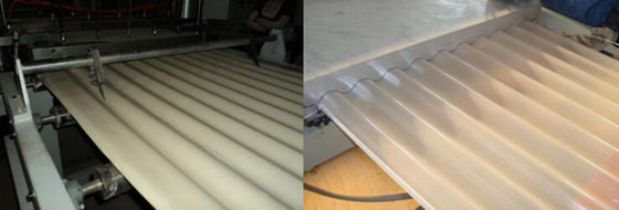 قیمت خوب دستگاه اکستروژن پلاستیک PVC Wavy Board ، خط تولید پلاستیک با سایبان و گاراژ آنلاین